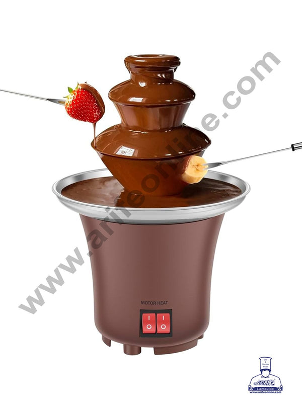 CAKE DECOR™  Mini 3 Tier Chocolate Fountain - Stainless Steel Machine - Fountain for Parties