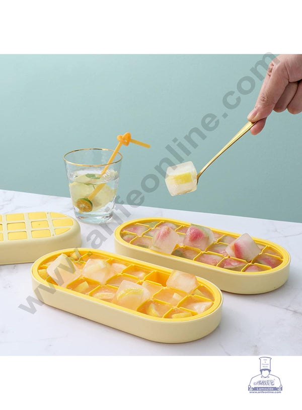 21 Cavity Silicone Reusable Ice Cube Tray With Lid | Soft Silicone Ice Cube Maker Molds -