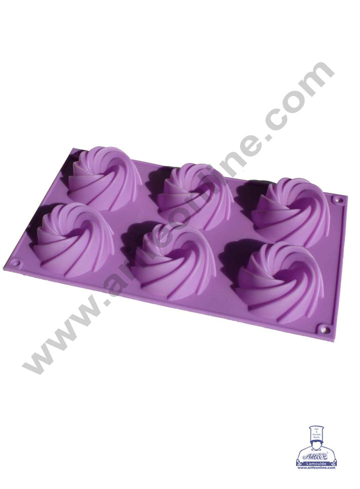 6 Cavity Frill Donut Shape Silicon Muffin Mould Silicon Cupcake Mould