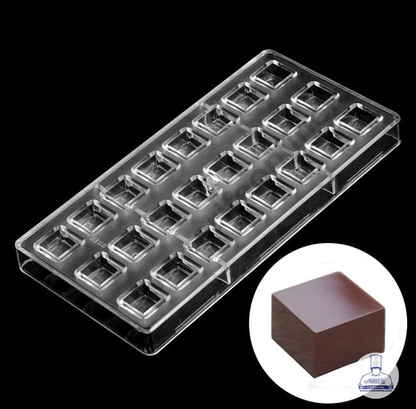 CAKE DECOR™ 24 Cavity 5g/pieces Polycarbonate Chocolate Mold Professional Cube Shape for Candy Bonbons │SB-2189b│