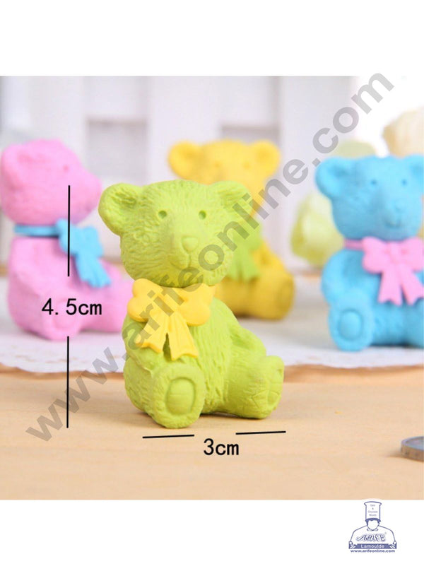 Cute Teddy Bear Rubber Topper | Cute Animal Themed Decoration & Erasers - (3 pc set ) CAKE DECOR™