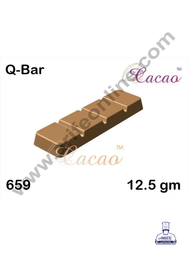 CAKE DECOR™ 8 Cavity PVC Chocolate Q - Bar | Square Shape(1 pcs pack)