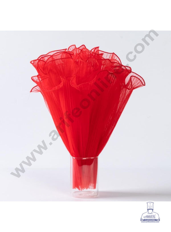 Red Wrinkled Flower Wave Wrapping Mesh - CAKE DECOR™