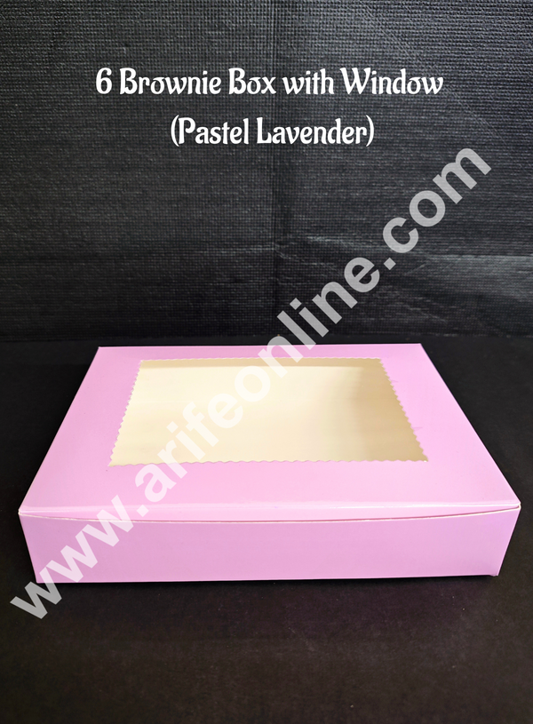 CAKE DECOR™ 6 Cavity Brownie Boxes Pastel Lavender color | Brownie Carriers - 10 Pcs Pack