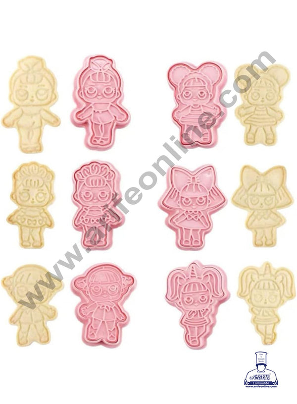 CAKE DECOR™ 6 Pcs Doll Shape Plastic Biscuit Cutter 3D Cookie Cutter