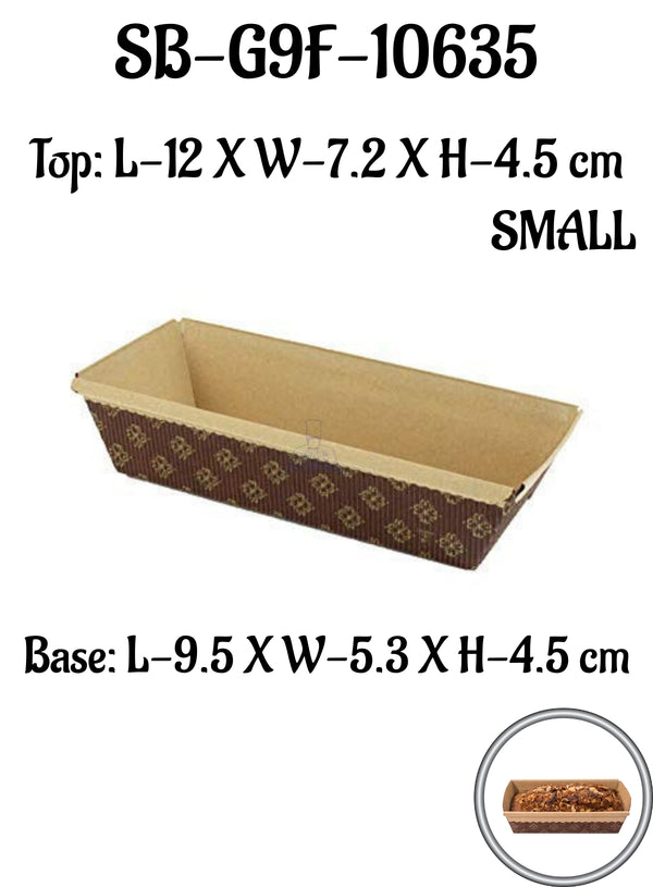 CAKE DECOR™ Novacart Bake & Serve Paper Baking Mould - Small Brown Plum Cake Mould 10 Pcs (SB-G9F-10635)