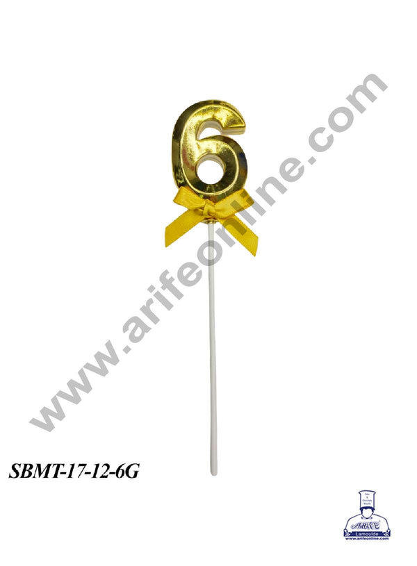CAKE DECOR™ Plastic 3D Style 6 Number Cake Topper - 1 Piece