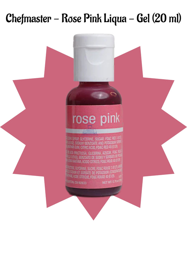Chefmaster Liqua-Gel Rose Pink .70 oz Food Color (20 ml)
