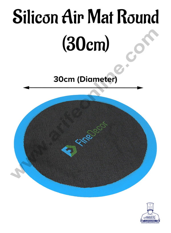 FineDecor Non-Stick Black Round Silicone Baking Mat Pad | Round Baking Sheet - CAKE DECOR™
