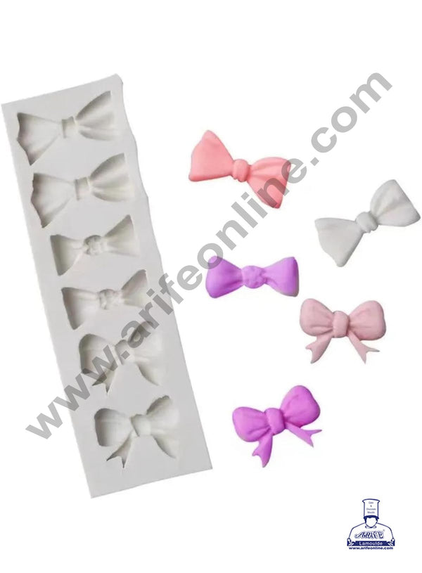 Cake Decor Silicone 6 Cavity Cute Ribbon Pink Fondant Marzipan Mould