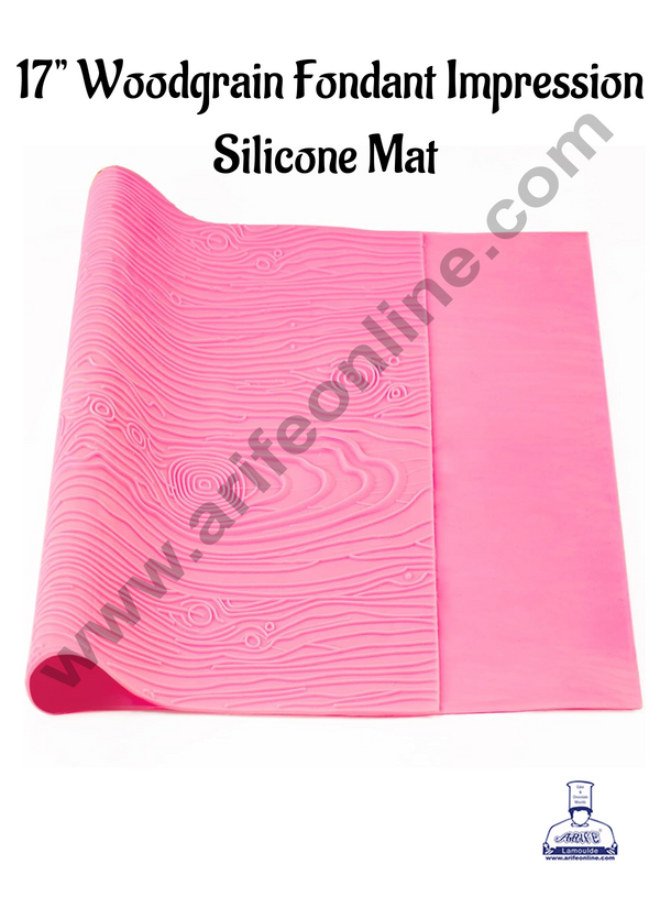 Cake Decor Silicone 17" Woodgrain Fondant Impression Silicone Mat Cake Decorating Tools Baking Mat