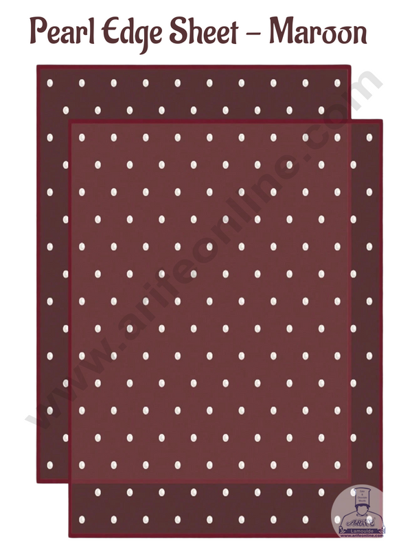 Pearl Edge Design Korean Wrapping Sheet | Premium Flower Wrapper (Maroon)- CAKE DECOR™