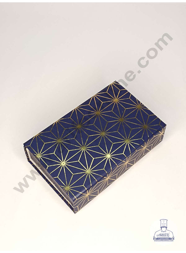 CAKE DECOR™ 6 Cavity Chocolate Box Geometric Print without Cavity ( 1 Piece Pack ) - Navy Blue & Gold