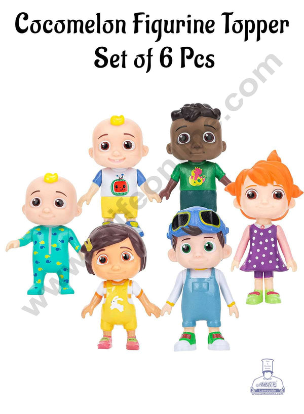 CAKE DECOR™ 6 Pieces Cocomelon Family & Friends Cake Topper Decorations Figurines