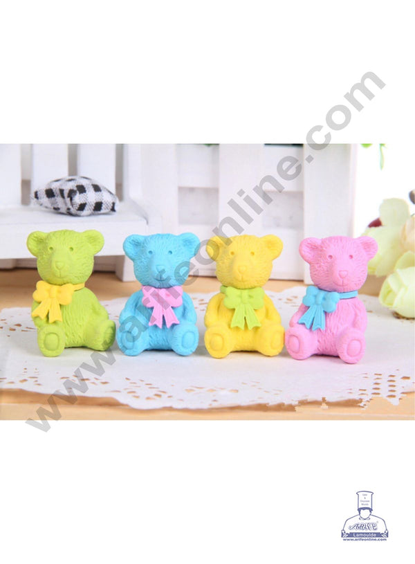 Cute Teddy Bear Rubber Topper | Cute Animal Themed Decoration & Erasers - (3 pc set ) CAKE DECOR™