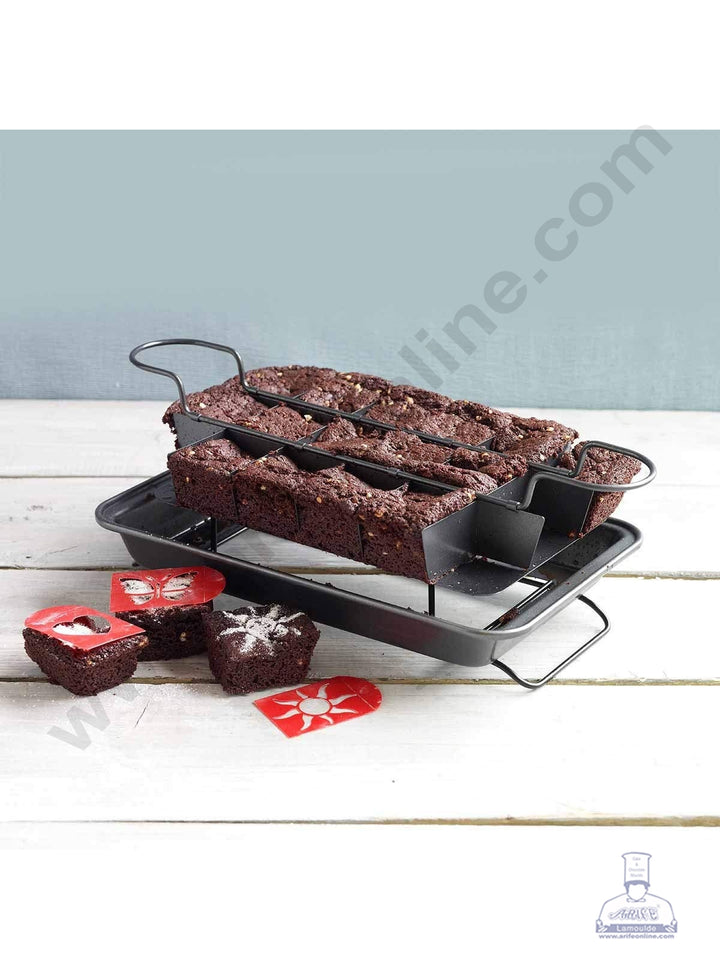 Cake Decor Non Stick Set Brownie Pan Cake Mold Built-in Slice Removable Bottom Cake Pans