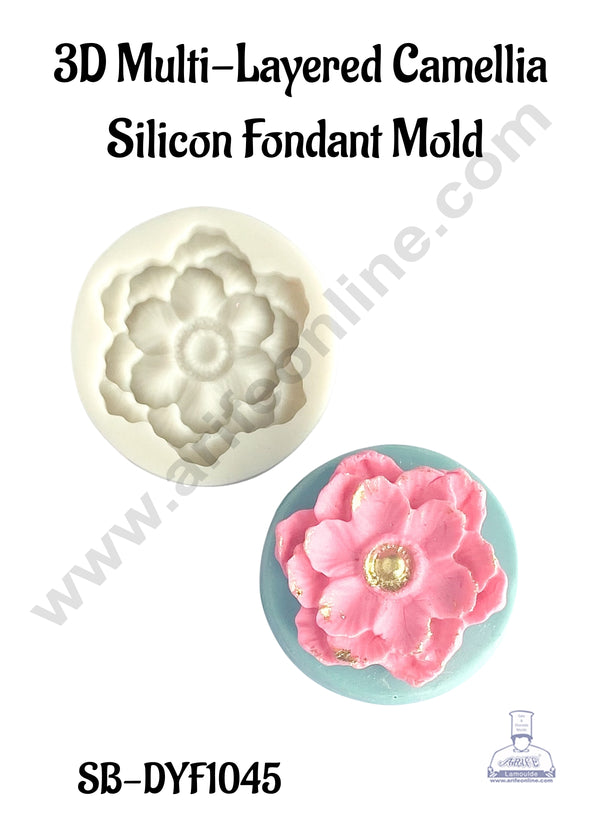 CAKE DECOR™ 3D Multi-Layered Camellia Silicon Fondant Mold │SB-DYF1045│