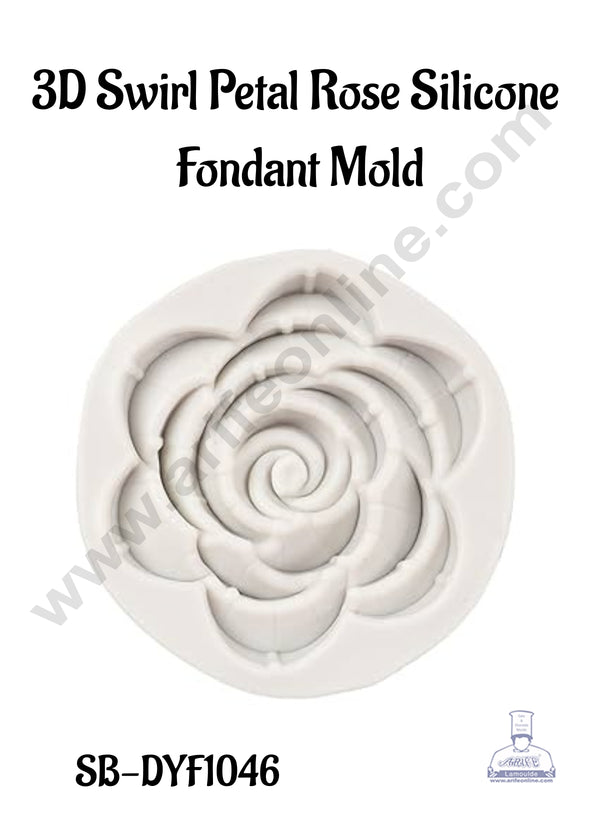 CAKE DECOR™ 3D Swirl Petal Rose Silicone Fondant Mold │SB-DYF1046│