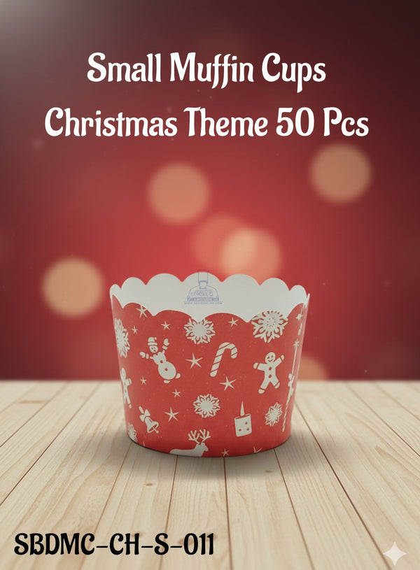 CAKE DECOR™ Deep Muffin Cup Christmas Theme | Muffin Cupcake Liners (50Pcs Pack) Design-11