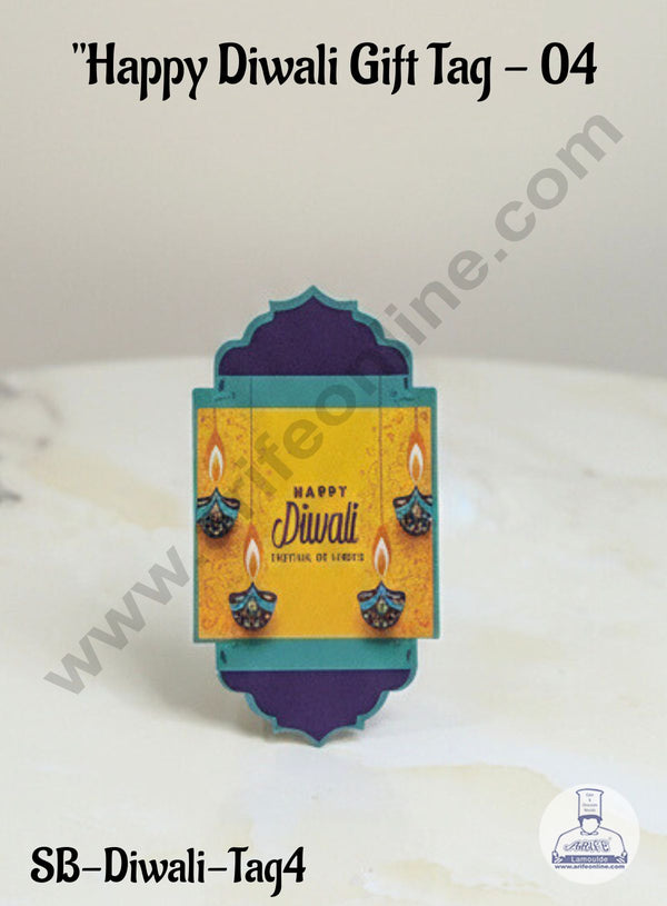 Cake Decor™ "Happy Diwali" Gift Tag 04 | Paper Gift Tags (10pc Pack) | SB-Diwali-Tag4