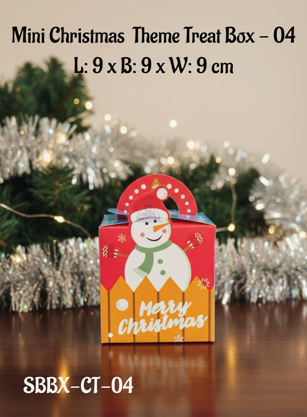 CAKE DECOR™ Mini Christmas Theme Treat Box - 04 | L: 9 x B: 9 x W: 9 cm |Gift Box | Candy Box | Cookies Box | Sweet Treats Box| SBBX-CT-04 (10 Pcs Pack)