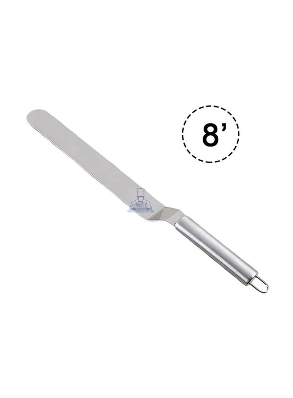 CAKE DECOR™ Stainless Steel Angular Cake Knife Icing Spatula With Steel Handle- 8 inch (1 Piece)