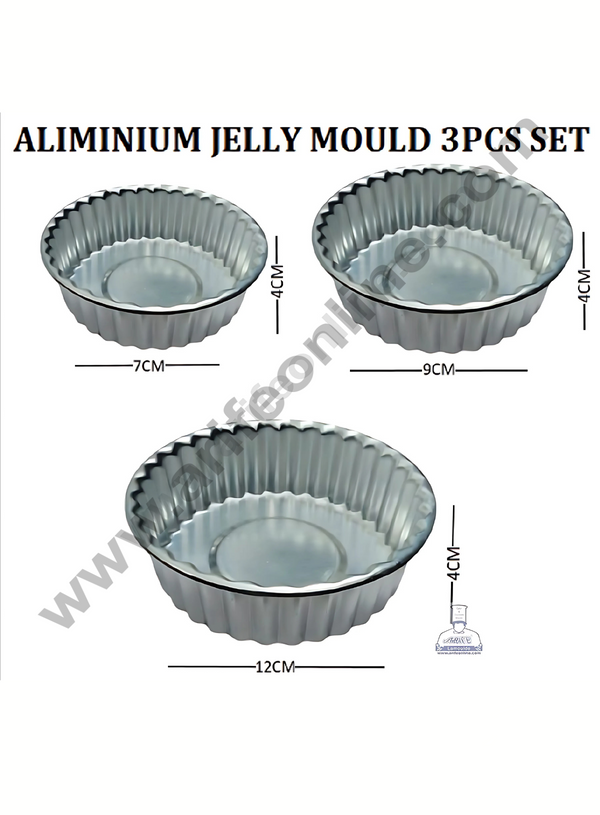 Cake Decor ™ Aluminuim Jelly Mould  3pcs Set