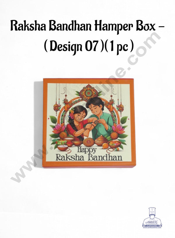 Happy Raksha Bandhan Hamper box - ( Design - 07)(1 Pc)  - CAKE DECOR™