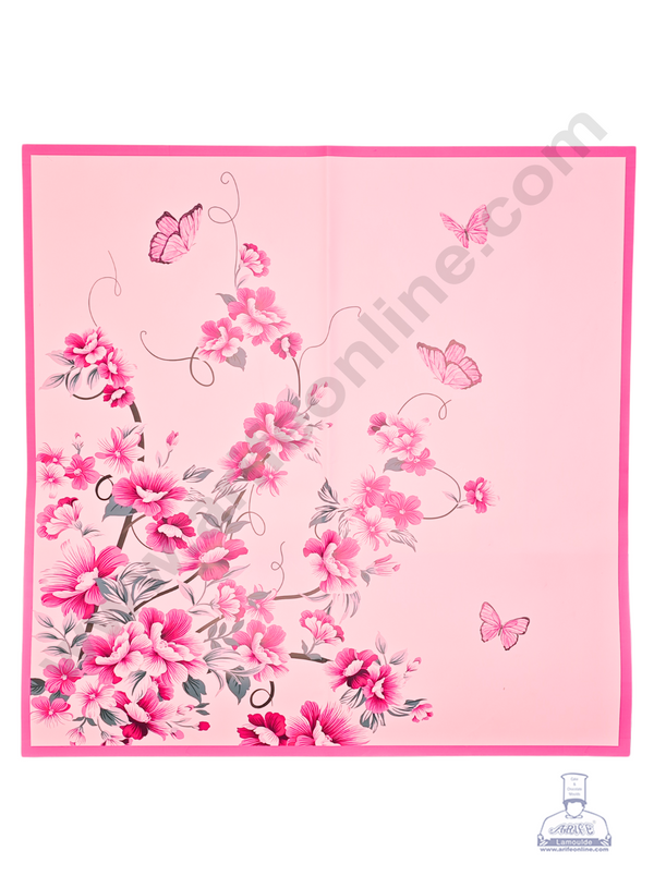 Unique Floral Print Design Korean Wrapping Sheet | Premium Flower Wrapper (Pink)- CAKE DECOR™