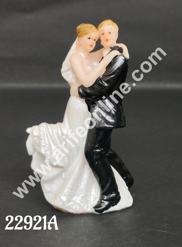 CAKE DECOR™ 1 Pcs Wedding Couple Ceramic Figure Cake Topper Decorations (SBCT-22921A-J)