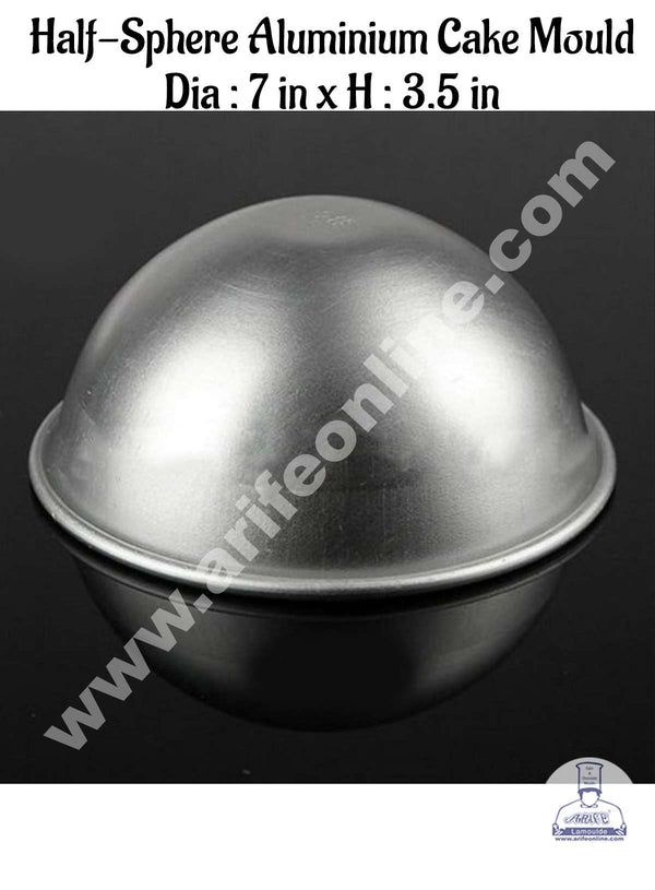 Cake Decor 2pcs Aluminum Half Sphere Ball Cake Mould, Round Cake Molds,Dome Cake Moulds ( 7 inch Diameter X 3.5 inch Height) No.7