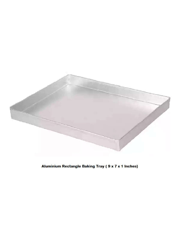CAKE DECOR™ Aluminum Rectangle Cake Mould Baking Tray - (9 x 7 x 1 inches)