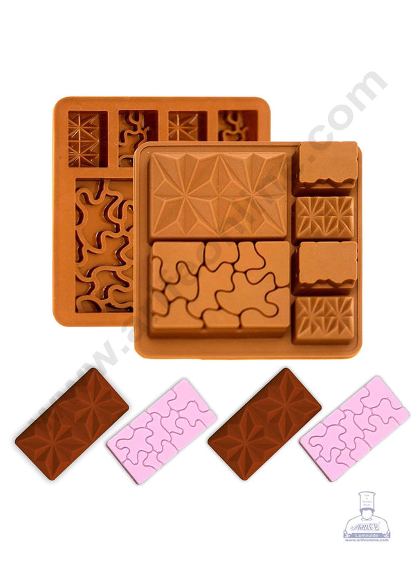 Cake Decor 6 Cavity Multi Shapes Bar Silicone Chocolate Mold ( SBCM-735)