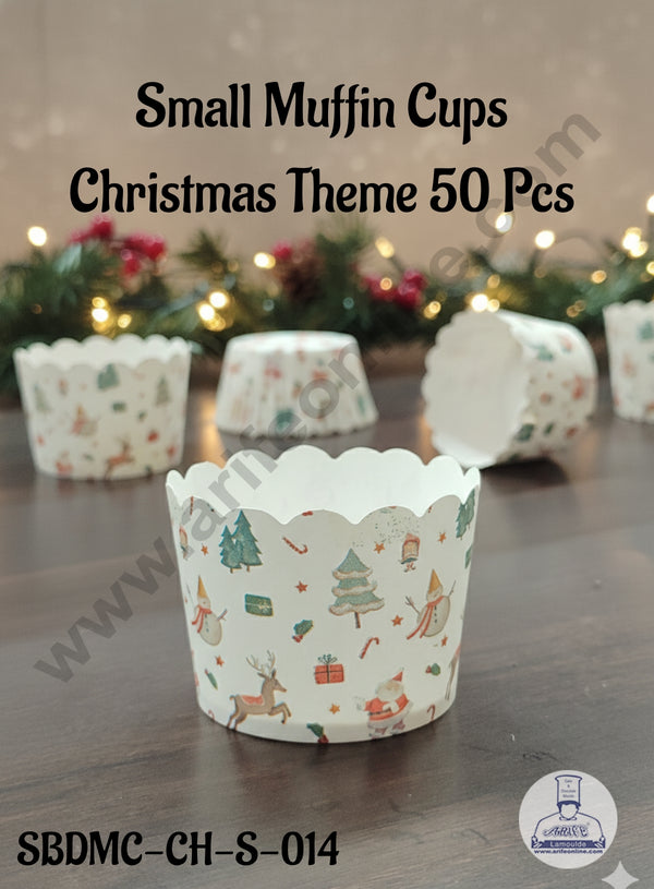 CAKE DECOR™ Deep Muffin Cup Christmas Theme | Muffin Cupcake Liners (50Pcs Pack) Design-14