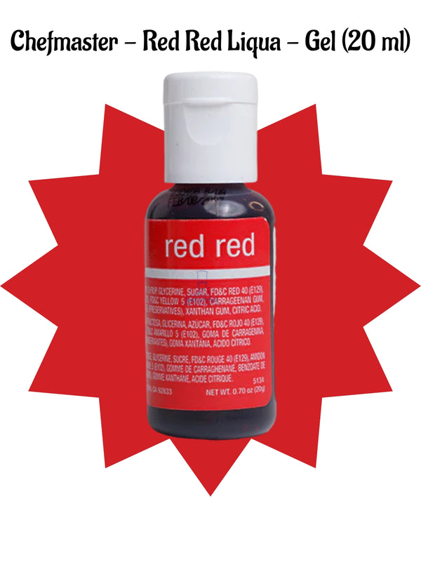 Chefmaster Liqua-Gel Red Red .70 oz Food Color (20 ml)