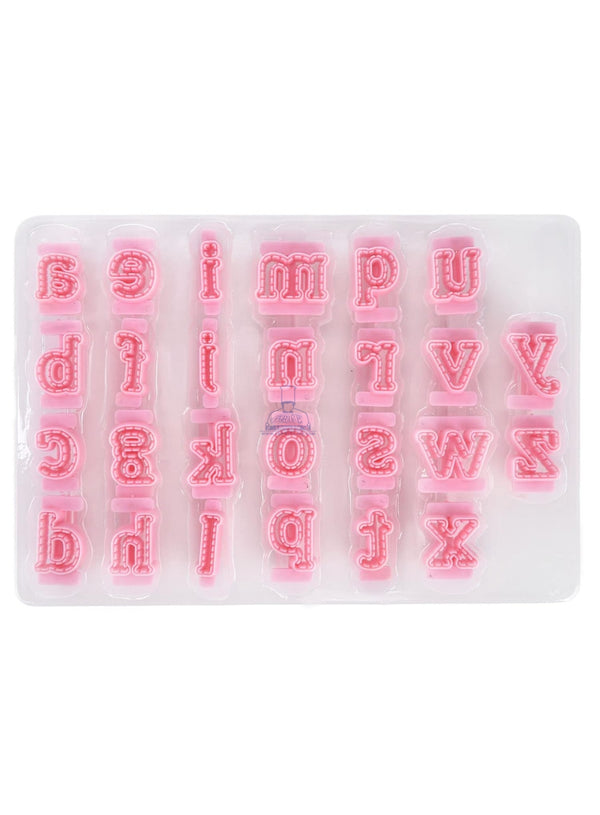 Cake Decor ™ 26pcs Mini Lower Case Pink Alphabet Fondant & Cookie Cutters Set