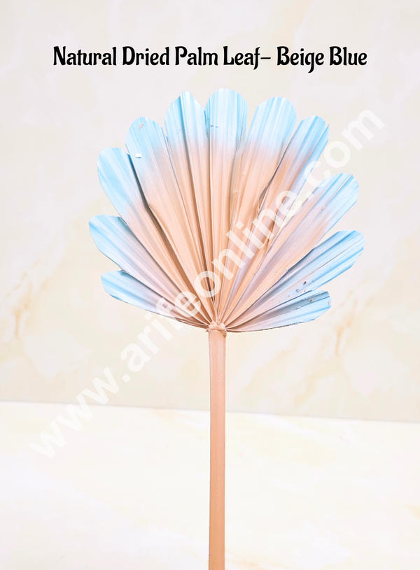 Cake Decor Natural Palm Leaf For Cake Decoration - Beige Blue (1 pc pack)