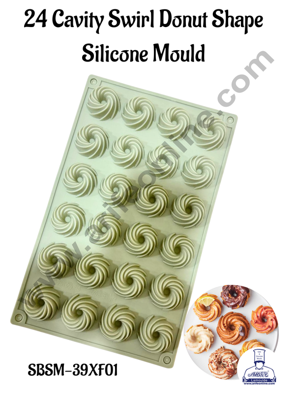 CAKE DECOR™ 24 Cavity Swirl Shape Silicone Mould Silicon