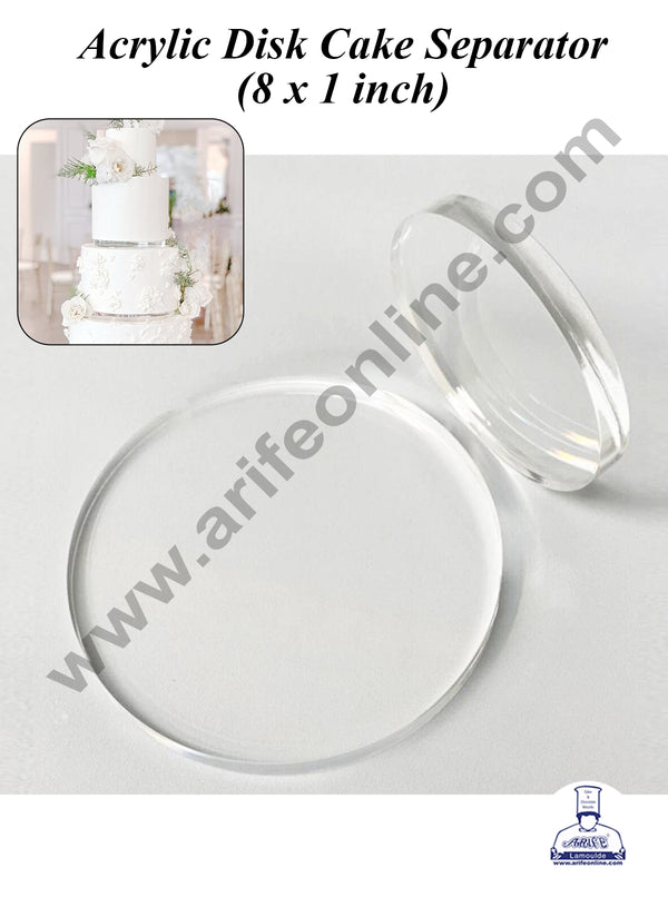 CAKE DECOR™ 8 inch Round Acrylic Disk Cake Spacer | Cake Divider Spacer | Cake Decortaion