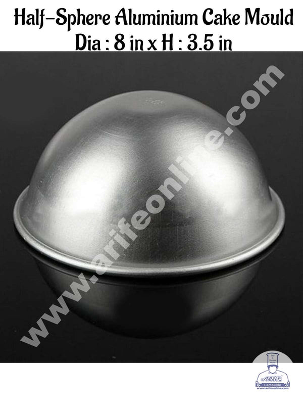 Cake Decor 2pcs Aluminum Half Sphere Ball Cake Mould, Round Cake Molds,Dome Cake Moulds ( 8 inch Diameter X 3.5 inch Height) No.8