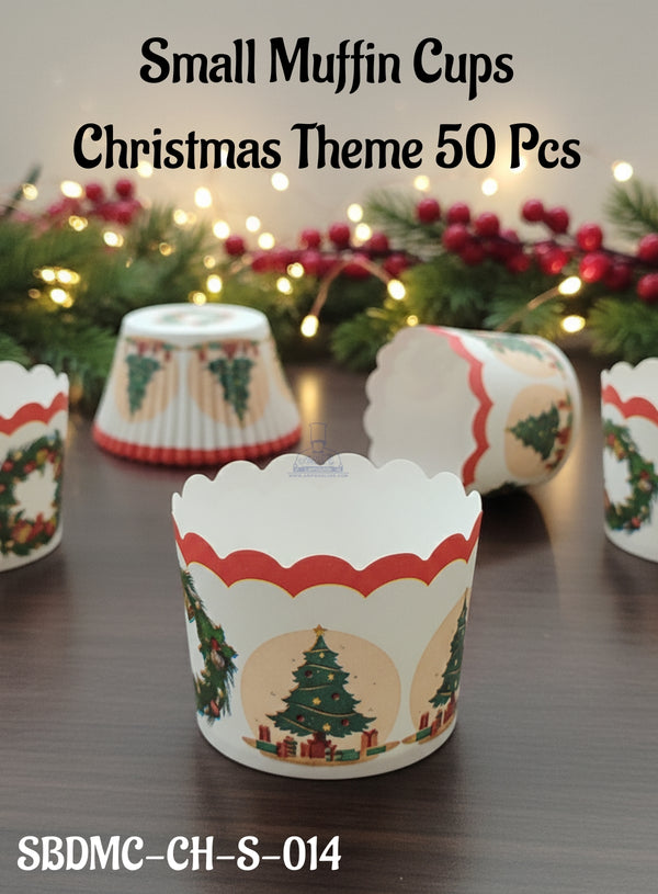 CAKE DECOR™ Deep Muffin Cup Christmas Theme | Muffin Cupcake Liners (50Pcs Pack) Design-15