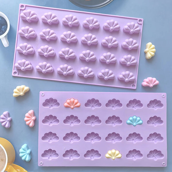 24 Cavity Small Fan Design Mould Chocolate Silicon Mould - CAKE DECOR™