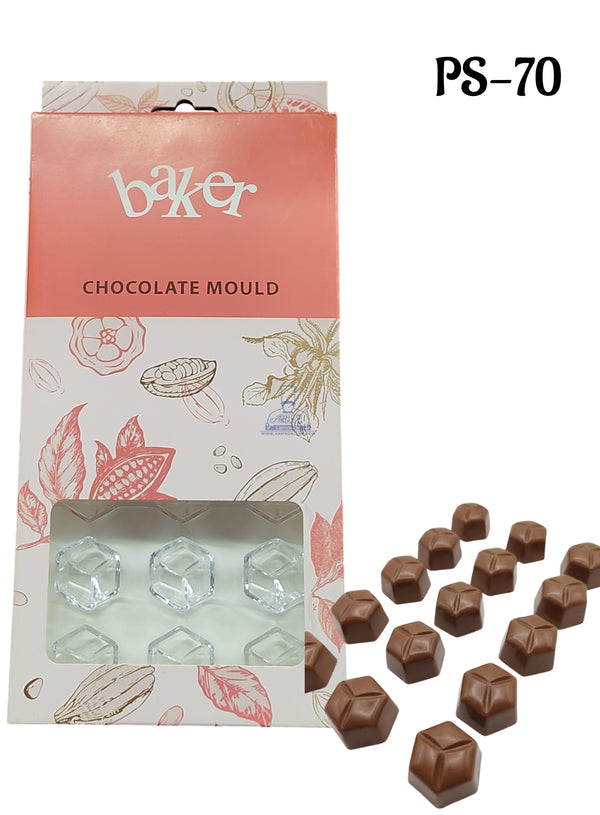 CAKE DECOR™ Regular Bakers 21-Cavity Polycarbonate Faceted Hexagon Chocolate Mold |SBPS-70|1 Piece|