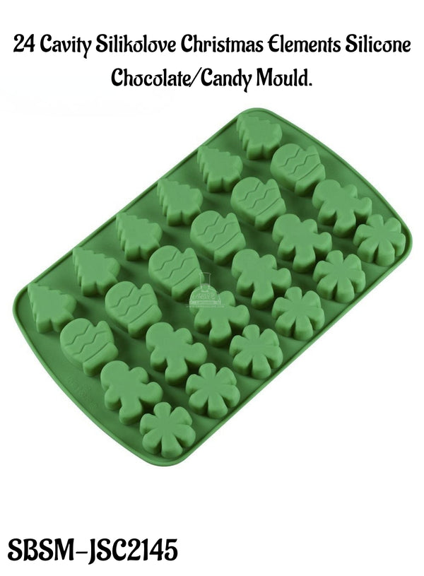 CAKE DECOR™ 24 Cavity Silikolove Christmas Elements Silicone Chocolate/Candy Mould - SBSM-JSC2145