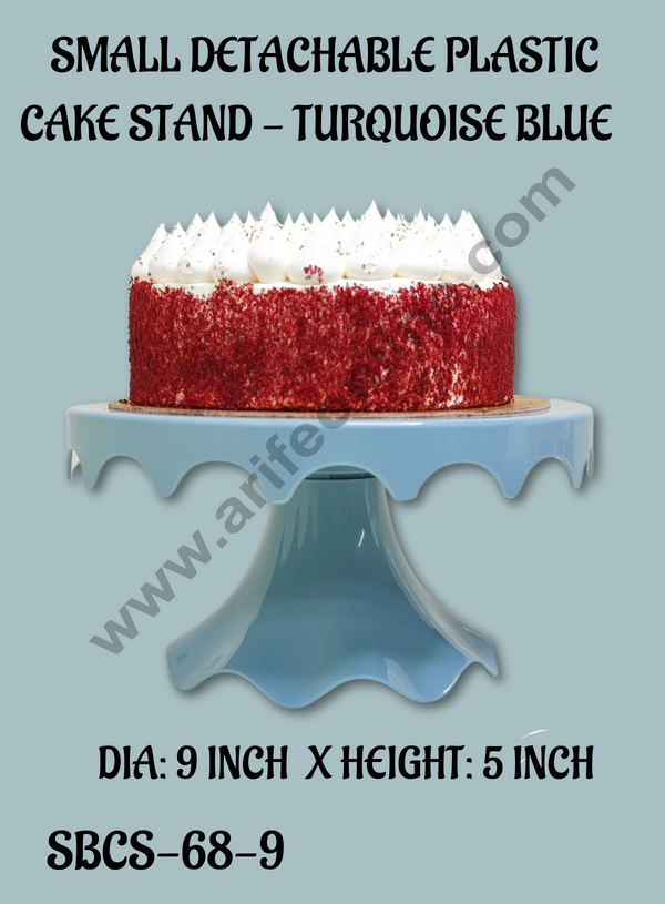 CAKE DECOR™ Small Detachable Plastic Cake Stand Drop Shaped | Cupcake Stand | Display Stand - Turquoise Blue