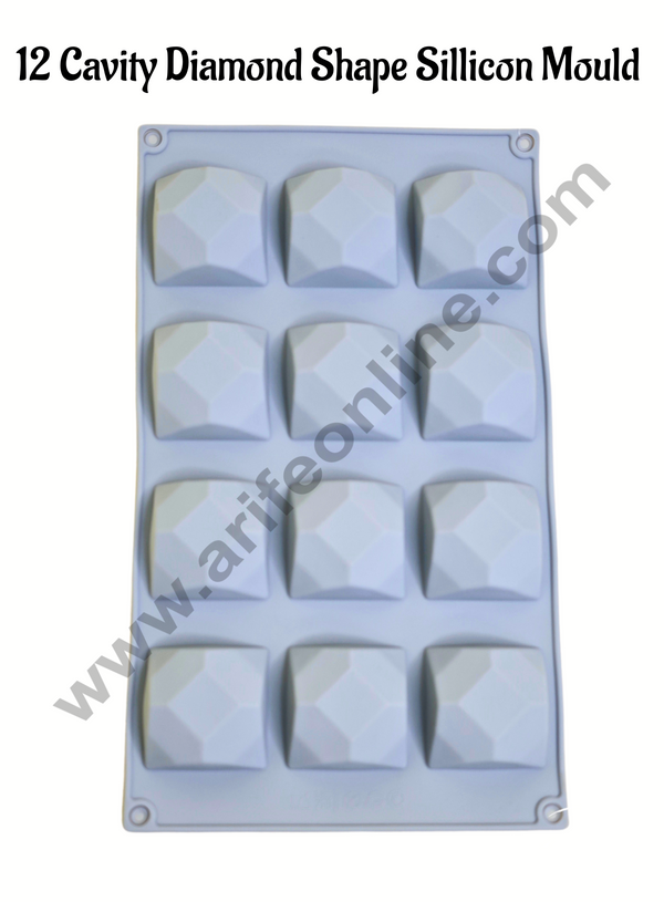 Cake Decor 12 Cavity Silicone Chocolate Mould Diamond Shape Silicon Jelly Candy Mould