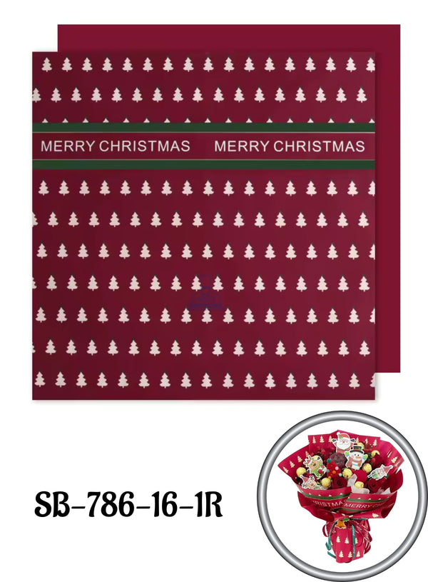 Christmas Bouquet Wrapping Sheets | Premium Wrapping Paper Christmas Design (Red1)   - CAKE DECOR™