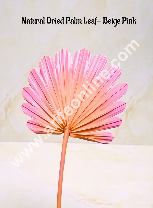 Cake Decor Natural Palm Leaf For Cake Decoration - Beige Pink (1 pc pack)