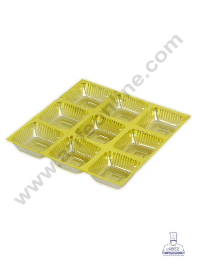 9 Cavity Cake Decor Golden Metallic Color Chocolate Cavity Tray (Pack of 10 pcs) - CAKE DECOR™