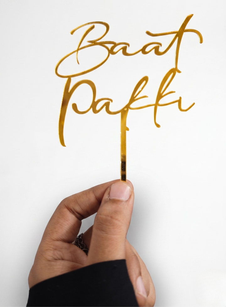 Home 1 Pc Acrylic Baat Pakki Cake Toppers 5 Inch (SBMT-BAAT)